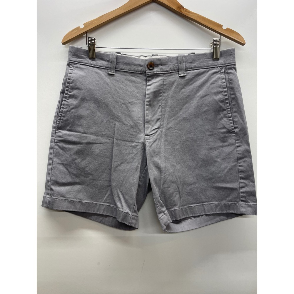 J.Crew Mens 7 Inch Inseam Chino Shorts Gray Size 31 Cotton Twill Flat Front